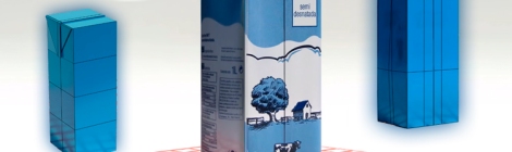 modelado y texturización cartón de leche